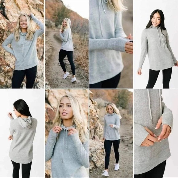 (NWT) ZYIA Women’s Light Gray Drawstring Hoodie, Small - Picture 5 of 9